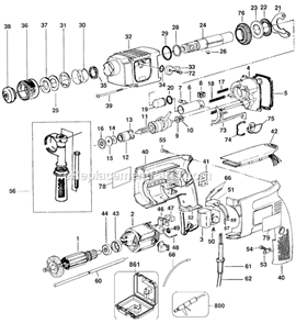 Page A Diagram and Parts List for 5056 Type 200 Black and Decker Hammer Drill